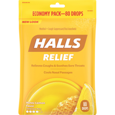 Halls Halls Menthol Lyptus Honey Lemon Cough Drops 80 Count, PK12 63787